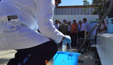 Mayor oversees treatment plant Tree Park